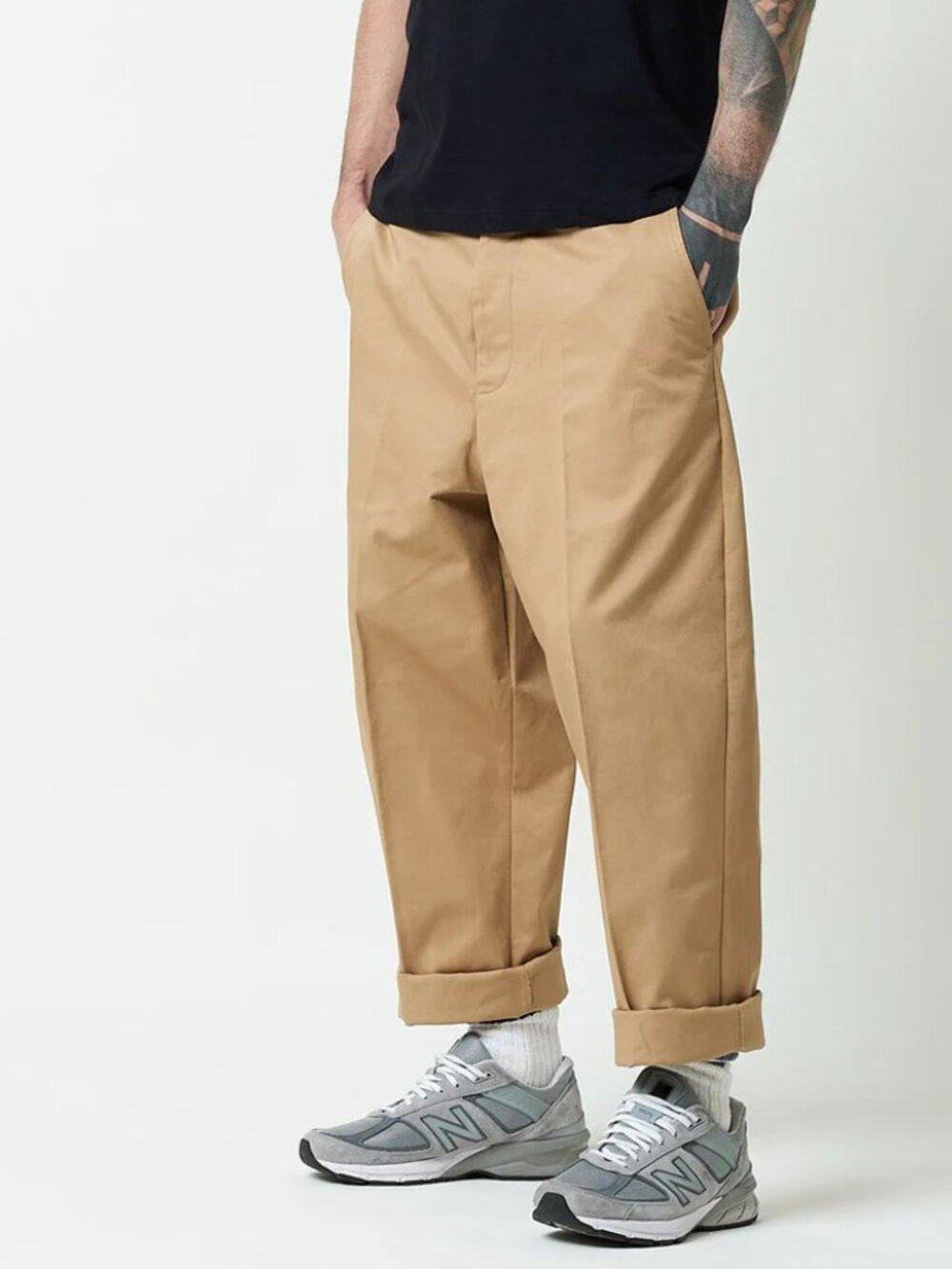 Merz b. Schwanen Relaxed Fit Chino, Khaki - 6 (L)